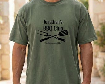 T-shirt barbecue personnalisé, T-shirt d'anniversaire barbecue, T-shirt maître du grill, Cadeau barbecue, T-shirt d'anniversaire barbecue, Cadeau d'anniversaire barbecue