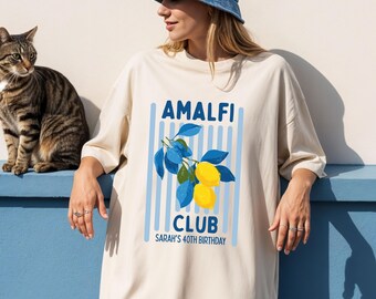 Personalized Birthday Shirt, Amalfi Coast Shirt, 40th Birthday Shirt, Birthday Trip Shirt, Lemon Shirt, Beach Birthday Outfit Girl