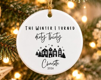 Personalized Birthday Ornament, Birthday Christmas Ornament, Custom Birthday Gift, Milestone Keepsake, The Winter I Turned