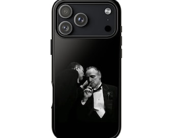 Vintage Mafia Don Illustration Handyhülle | Schwarze Retro Movie Kunst