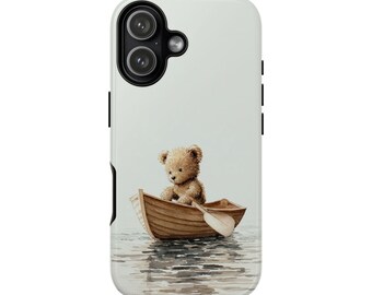 Aquarell Teddybär in Ruderboot Handyhülle