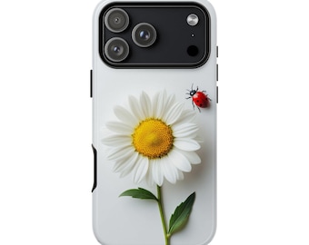 Gänseblümchen mit Marienkäfer Tough Case | Blumen Handyhülle