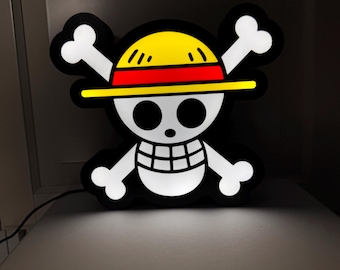 One Piece 3D-LED-Lampe – Strohhut-Totenkopf-Dekoleuchte