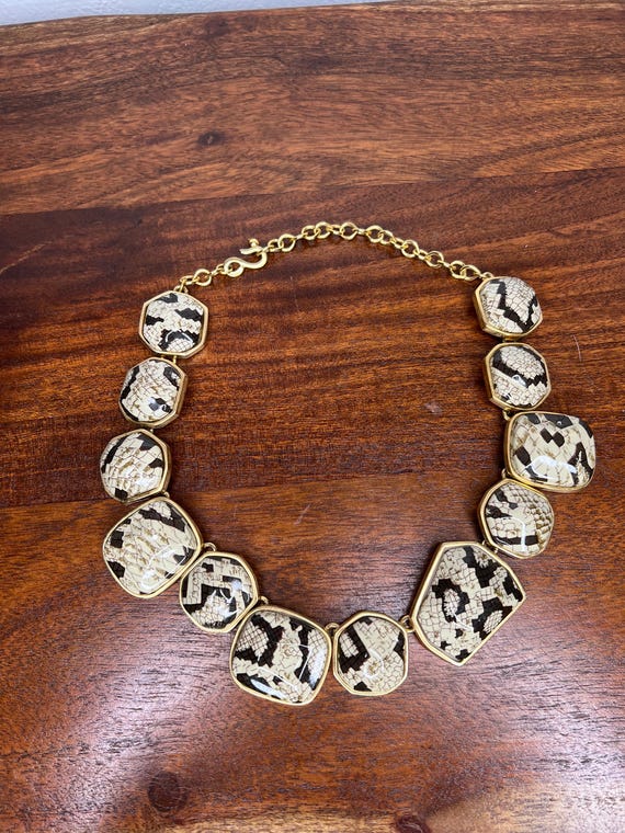 Vintage Kenneth Jay Lane Python Print Statement N… - image 4