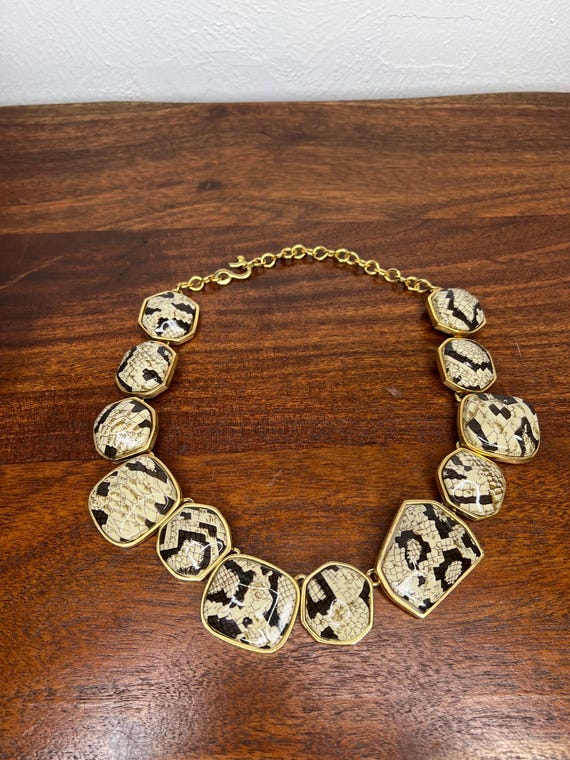 Vintage Kenneth Jay Lane Python Print Statement N… - image 5