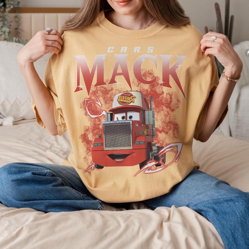 Vintage Cars Cartoon Shirt, Lightning McQueen Mater Sally Doc Hudson Guido Mack Tee, Retro Graphic Outfit, Family Gift Idea image 6