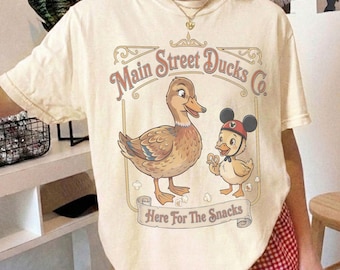 Funny Main Street Ducks Co Here For The Snacks Shirt, Disney Duck Magic Kingdom Shirt, WDW Family Trip 2026 Tee, Funny Animal Lover Gift