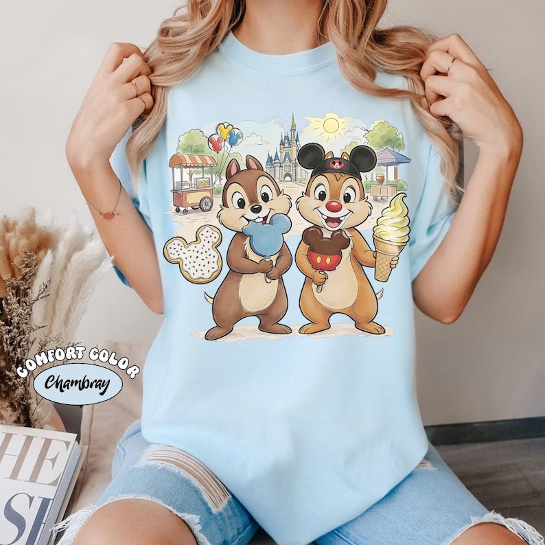 Funny Chip And Dale Disneyland Snack Shirt, Disney Park Ice Cream Shirt, Chip Dale Double Trouble Tee, Magic Kingdom Family, image 4
