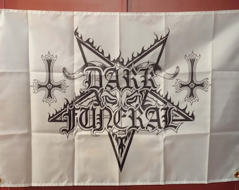 Dark Funeral Flagge weißes Logo