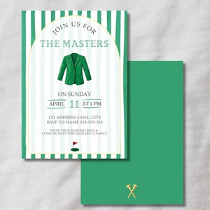 Masters Viewing Party Invitation | Golf Watch Party Invite | Digital Download | Editable Canva Template | 5x7