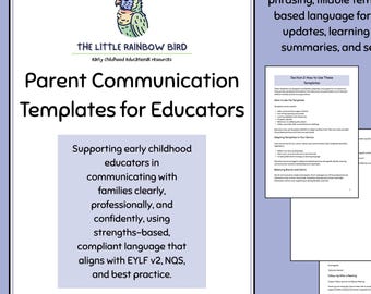 Modelli di comunicazione per genitori e insegnanti / Messaggi quotidiani, aggiornamenti di apprendimento e frasi professionali per e-mail / Documentazione ECEC