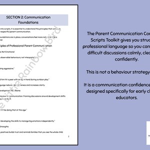 Copioni di comunicazione per genitori per educatori, kit di strumenti per conversazioni difficili, guida alla discussione sul comportamento nell'assistenza all'infanzia, risorse per l'infanzia immagine 2