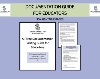 Early Childhood Documentation Guide Printable Teacher Template Educator Observation Resources EYLF Professional Writing Preschool Assessment