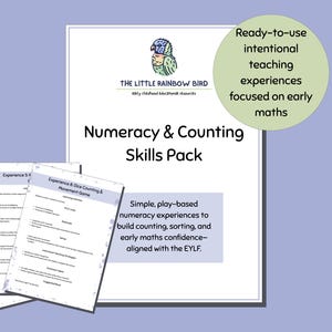 Rekenactiviteitenpakket EJLF Tellen Sorteren Rekenen Spelen Voorschoolse Opzettelijke leservaringen Kinderopvang Wiskunde Voorschoolse jaren Afdrukbaar