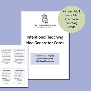 Intentional Teaching Idea Generator Cards | EYLF Linked Prompt Cards | Early Childhood Educator Resource | Programming Support Printable PDF