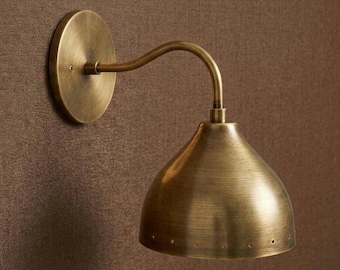 Vintage Brass Wall Sconce, Industrial Wall Lamp, Modern Minimalist Lighting, Bedroom Bedside Light, Rustic Home Decor Fixture