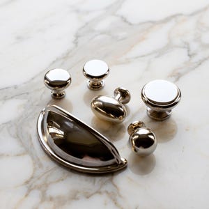 Polished Nickel Pulls and Knobs | Hand Finished Solid Brass