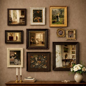 Ornate Vintage Picture Frames Set, Antique French Countryside Gallery Wall Decor