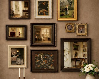 Ornate Vintage Picture Frames Set, Antique French Countryside Gallery Wall Decor