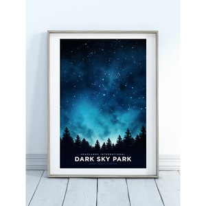 Michigan Dark Sky Park with Northern Lights Art Poster - Perfect for any decor from rustic to modern chic. Art Printable, Digital Download