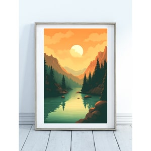 Rocky Mountain National Park Vintage Art Poster - Nostalgic antique vibe - Instant Download, Digital Download, Art Printable