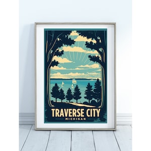 Traverse City Michigan Art Poster - Perfect for Michigan Lovers! Instant Download, Digital Download, Art Printable