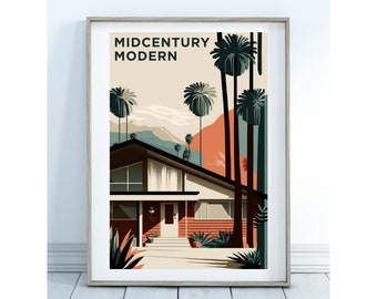 Midcentury Modern Architecture Print: Sleek Home Art (Digital Download)