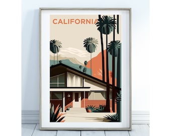 Mid-Century Modern California Home Art Poster (Digital Download)