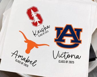 University Custom Napkins, Graduation Napkins Class of 2025, Personalized Name Napkins, Custom College Logo Napkins, Graduation Party Decor