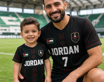 Personalized Jordan Soccer Dad and Son Matching Shirt, Custom Family Football Jersey, Jordan Fan Gift