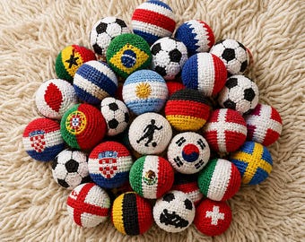 Personalized Crochet Hacky Sack, Custom Country Colors Footbag, Handmade Kick Ball Gift for Kids Teens Adults, ADHD Fidget Toy