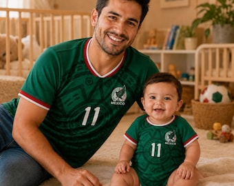 Personalized Mexico Soccer Jersey, Matching Family Football Shirts, Custom Mexico Fan Shirt Gift
