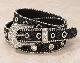 Embellished Western Belt | Beaded Edge Eyelet Belt | Statement Buckle Belt | Boho Cowgirl Waist Belt | Maximalist Accessory