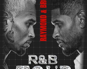 Usher Raymond & Chris Brown Tour 2026 RB T-Shirt Design PNG (Digital Download)