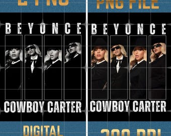 Beyonce Cowboy Carter T-Shirt Design, Ready Print PNG (Digital Download)