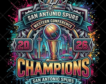San Antonio Spurs 2026 Western Conference Champions PNG (Digital Download)
