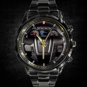 Ford 150 SVT Raptor Steering Wheel wristwatch Metal,Leather band Free box