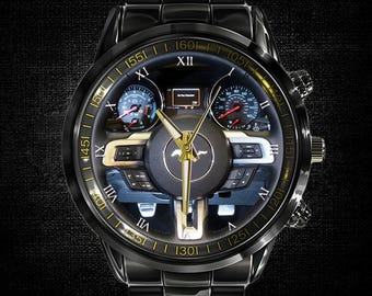 mustang Armbanduhr mit Leder-Armband, Metall-Legierung Fall Geschenk mit Box