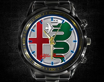 Orologio da polso Alfa Romeo con logo italiano e scatola