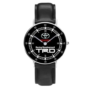 Montre-bracelet Toyota TRD Sportivo Racing Logo Métal, bracelet en cuir Boîte gratuite Silver Leather