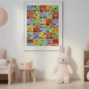 Alphabet ABC Poster, Educational Kids Wall Art, B0 B1 B2 A3 Digital PDF
