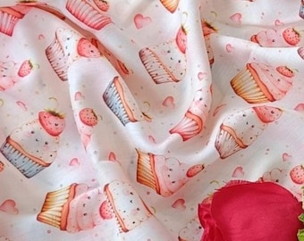 Weicher Baumwoll-Sari mit Eiscreme-Print