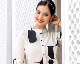 Salwar Kameez aus reiner Baumwolle für Damen | Lässige Alltagskleidung, indische Trachtenmode, Navarathri-Kleidung