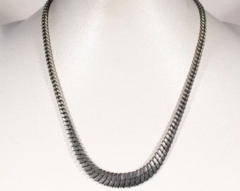 Art Deco Chromium Plated Necklace Screw Clasp 1930s