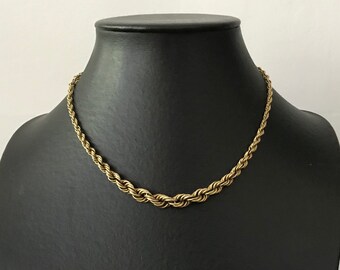 Art Deco Gold Plated Necklace Twisted Necklace