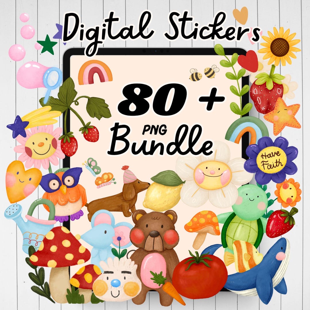 Whimsy Sticker Trend Whimsy Digital Stickers 80+ Bundle, Hand-drawn Elements PNG Clipart - Etsy