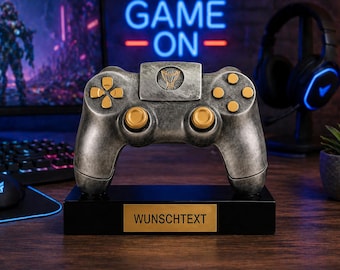 Gaming Controller Pokal mit Gravur – Personalisierter Gamer Pokal – Geschenk zum 18 Geburtstag Zocker – E-Sport Trophy Wunschtext