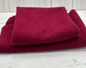 Rebajas de tela reciclada para suéteres: piezas de fieltro de lana y mezcla de lana - Borgoña