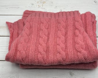 Rebajas de tela reciclada para suéteres: piezas de fieltro de lana y mezcla de lana - Rosa