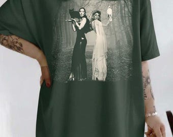 Vintage Gothic Duet Cher and Stevie T-Shirt | Victorian Ghost Women, Dark Forest
